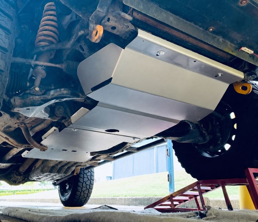 Protecciones antiripio bajo camioneta